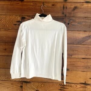 Meister Sports Knits 100% cotton white turtleneck size Medium